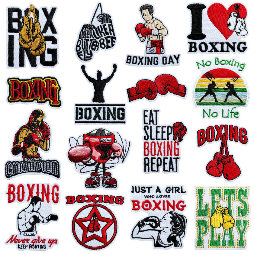 Phone Accessories Pictures - 10 Pcs Boxing Sports Embroidered Patches