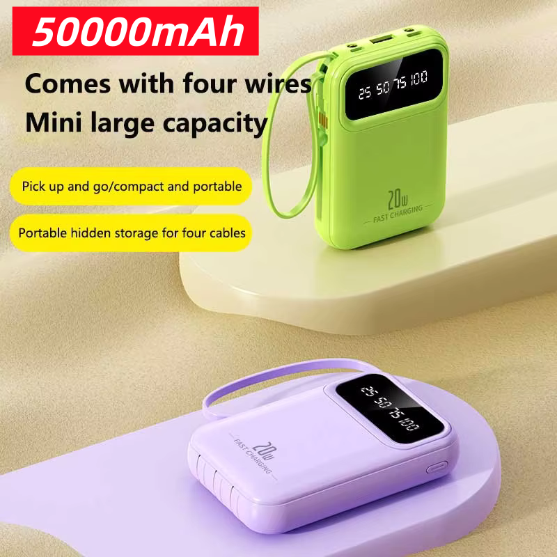 50000mAh 4 in1 Built-in Cable  - Power Bank Slim recensie en prijs